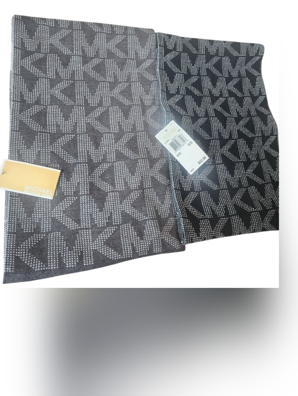 Set Of 2 Michael Kors Reversible Monogram Scarfs